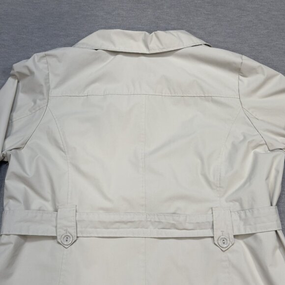 White Stag Womens Light Khaki Trench Coat Belted Long Sleeve Button Front Sz 2X - Picture 7 of 16